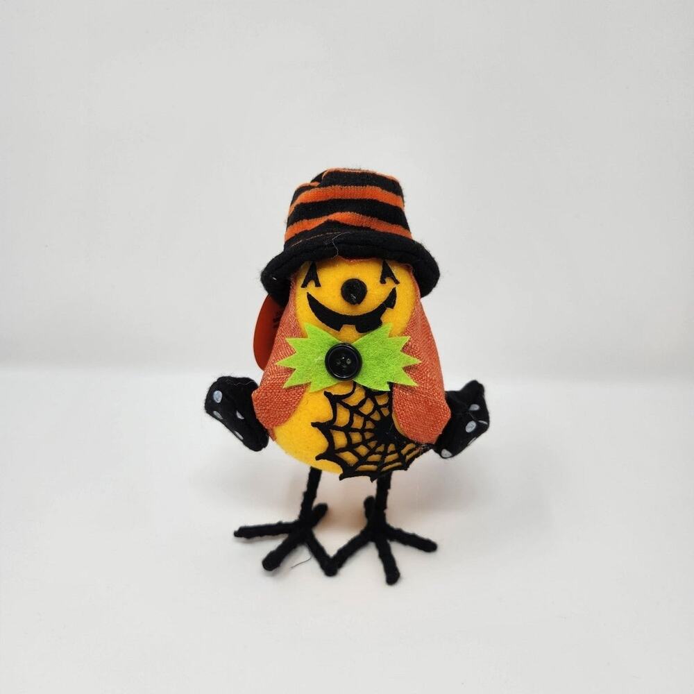 Halloween Jack-O-Lantern Felt Pumpkin Bird